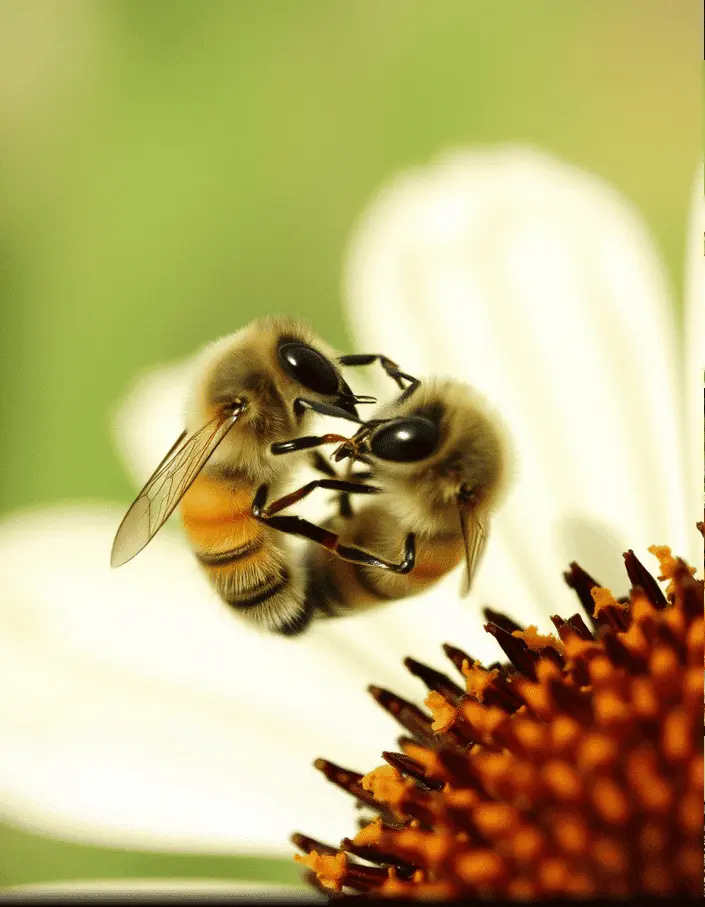 Deux abeilles en vol