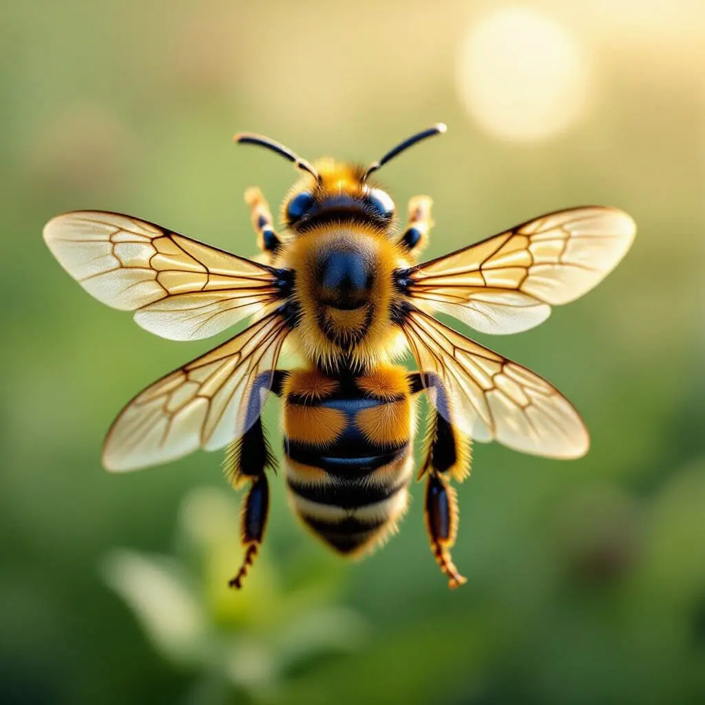 Abeille adulte présentant des ailes déformées, symptôme caractéristique du virus des ailes déformées