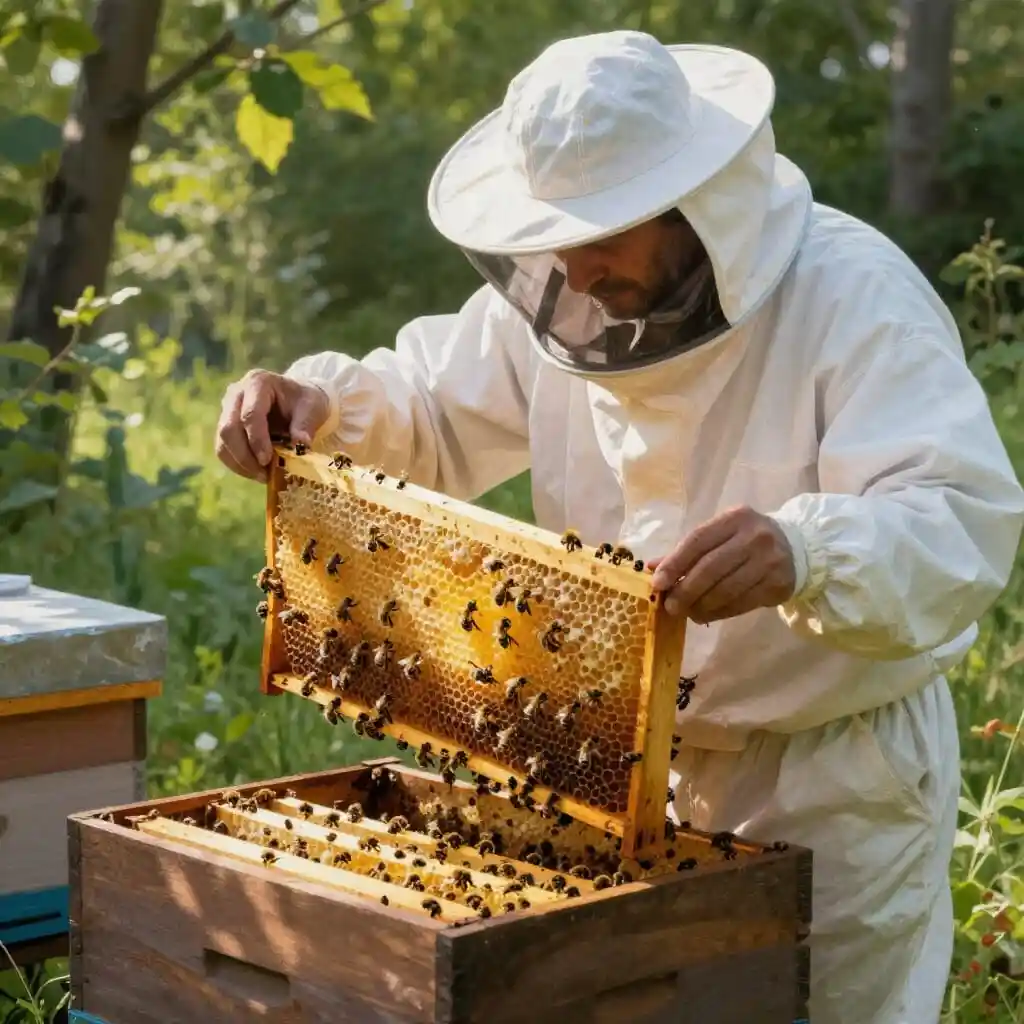 Inspection du couvain pour détecter une maladie virale