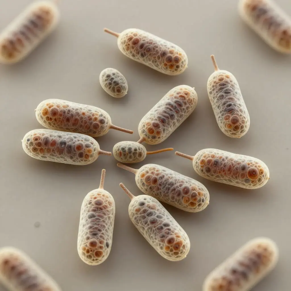 Spore de Paenibacillus larvae responsable de la loque américaine chez les abeilles