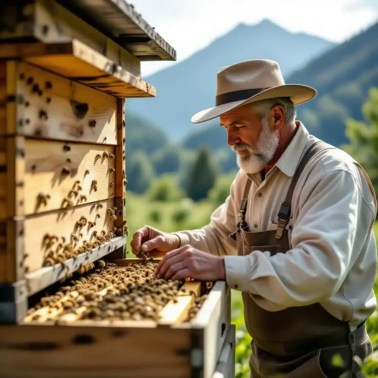 Inspection d’une ruche montrant les signes visibles d’une ruche malade