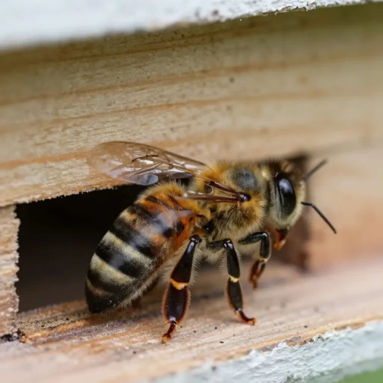Abeilles atteintes de la maladie noire (CBPV) à l’entrée d’une ruche