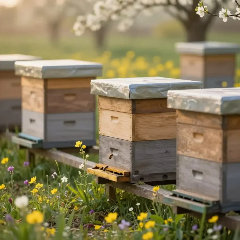 Ruche peu active au printemps, signe d’une colonie d’abeilles faible