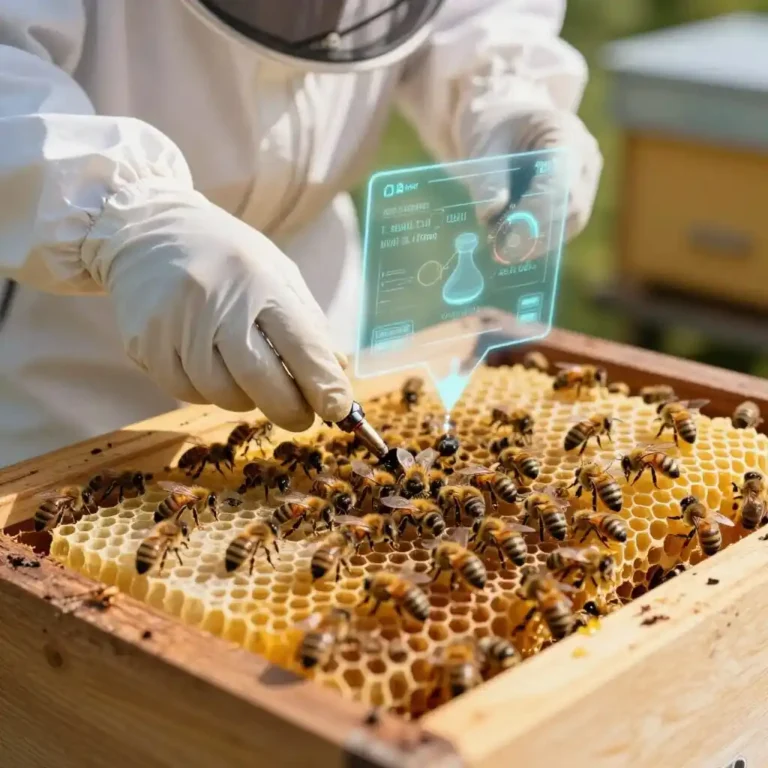Acide oxalique contre le varroa : apiculteur calculant le dosage précis pour traiter une ruche d’abeilles en toute sécurité