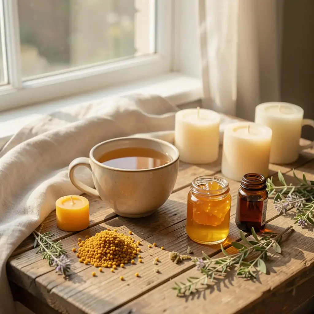Produits de la ruche utilisés dans une démarche de bien-être et de relaxation en apithérapie