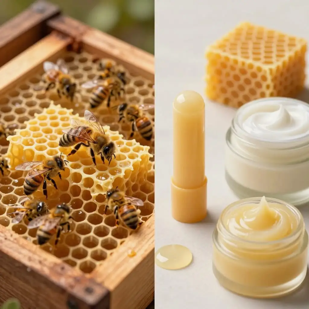 Production de la cire d'abeille dans la ruche et transformation en produits naturels d'apithérapie