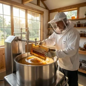 Image de l’article : Extracteur de miel : définition et usage en apiculture