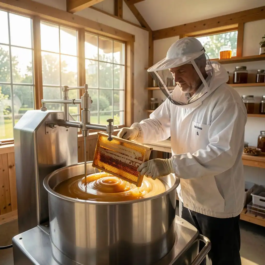 Image de l’article : Extracteur de miel : définition et usage en apiculture