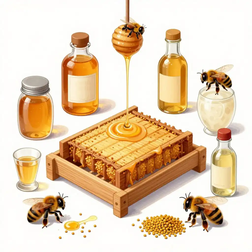 Les principaux produits utilisés en apithérapie.