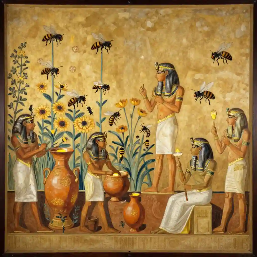 Récolte du miel dans l'Égypte antique.