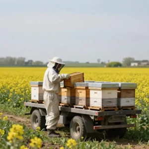 Image de l’article : Transhumance apicole : définition et usage en apiculture