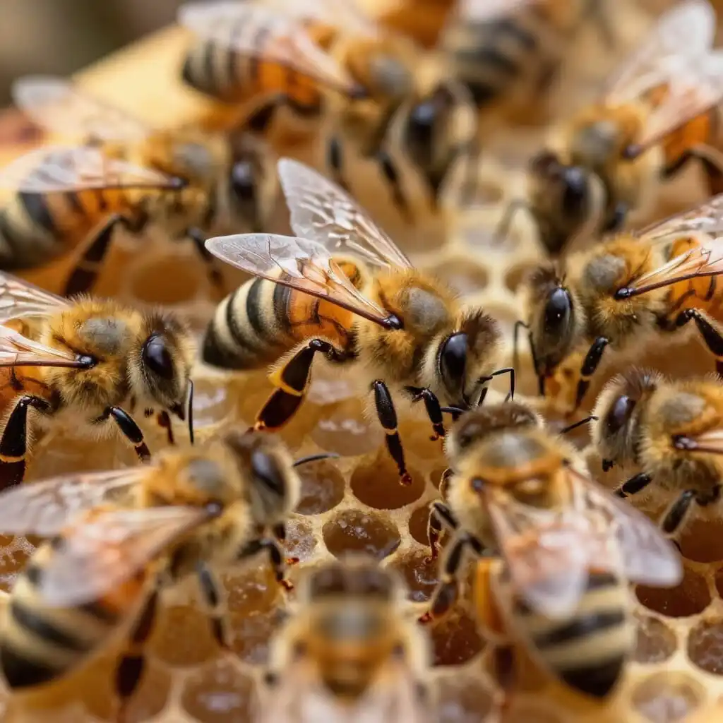 Reine d'abeilles acceptée par sa nouvelle colonie