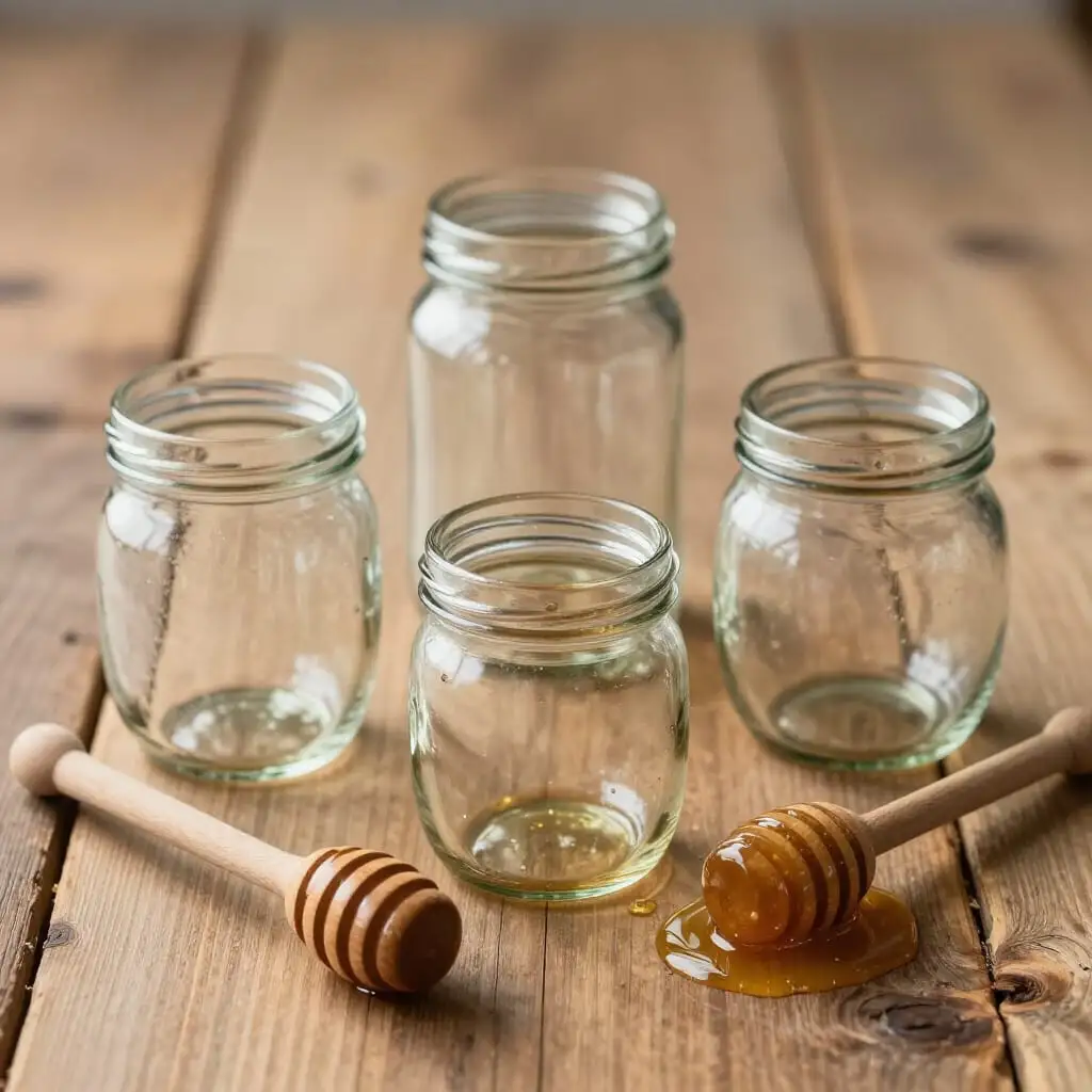 Différents modèles de pots en verre pour le miel