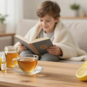 Image de l’article : Miel et propolis contre la toux enfant : âge, dose et précautions