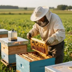 Image de l’article : Préparer ses ruches après la récolte du miel | Guide complet