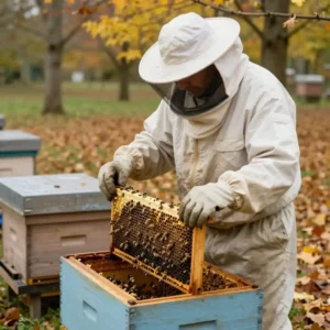 Image de l’article : Visite d&rsquo;automne ruche : préparer l&rsquo;hivernage des abeilles